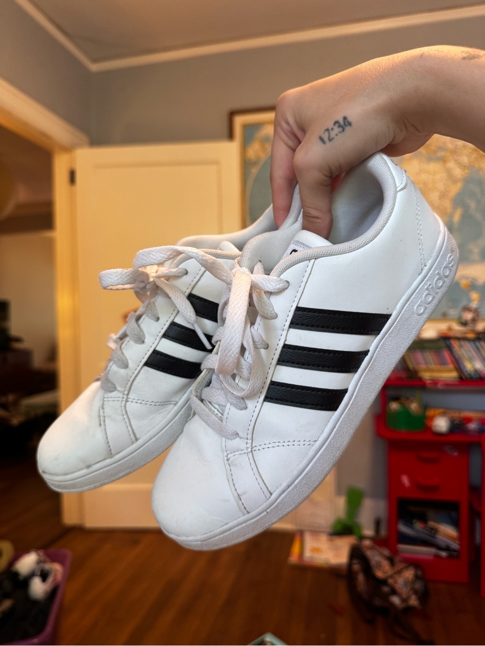 adidas Kids White and Black Classic Sneakers